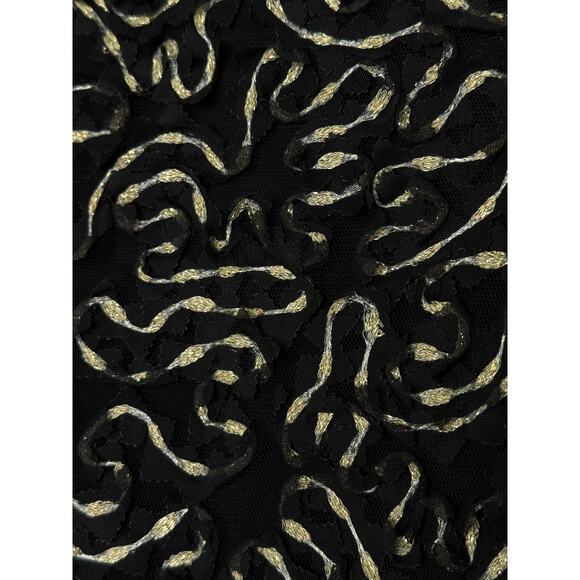 NWT Tuckernuck Nightly Organza Easton Festive Metallic Blouse Black Gold Medium - Picture 5 of 8